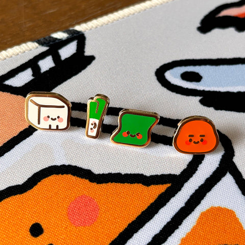 "Mini Miso" Enamel Pin (Set of 4)