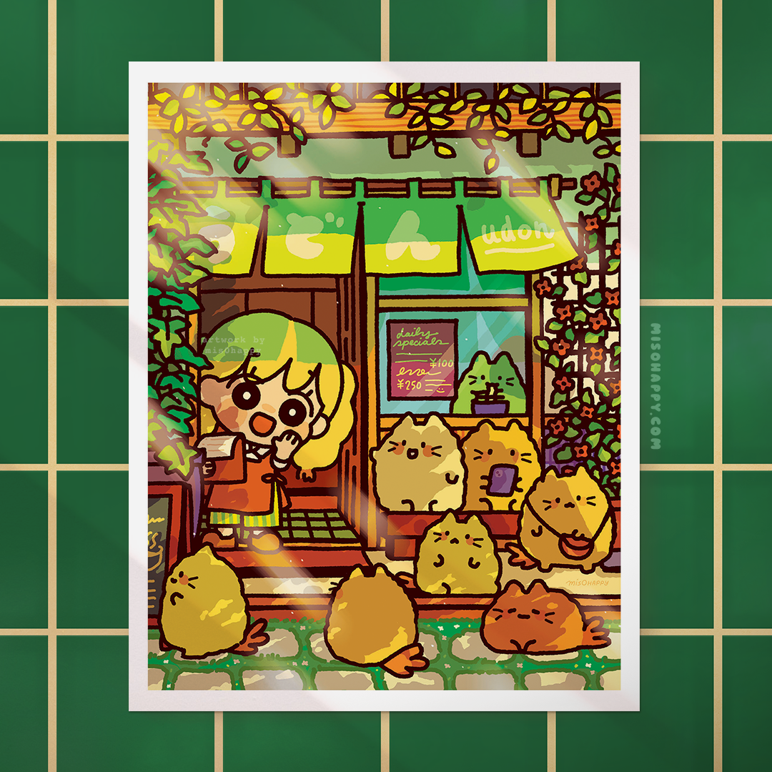 "Tempura Girl Udon Shop" Print