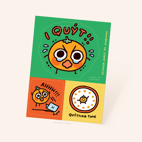 "I Quyt!" Mini Sticker Sheet